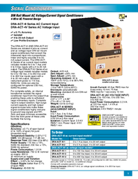 Thumbnail of document Data Sheet - DRA-ACT-4V-3 DIN Rail AC Voltage/Current Conditioners w/4-wire AC Power